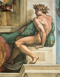 Ignudo Sistine Chapel Ceiling in the Vatican, 1508-1512