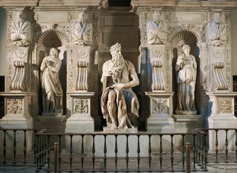 Rachel, Moses and Leah, detail from tomb of Julius II, by Michelangelo