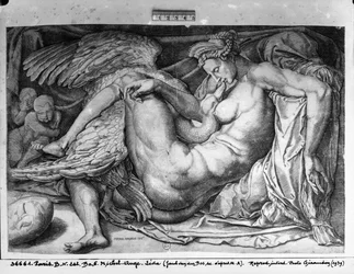 Leda, engraved by Jacobus Bos