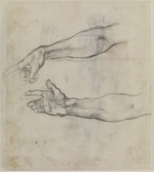 Studies of an outstretched arm for the fresco 