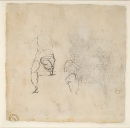 Two very slight sketches of seated Figures, c1490-1560