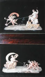 Eternity and Galatea, two of a set of six allegorical scenes