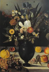 Still Life with Flowers and Fruit (detail)