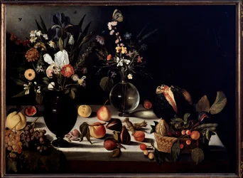 Still life with flowers and fruits, attributed to Caravaggio