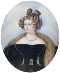 Portrait of a Lady in Black Dress and Fur Stole