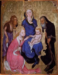 The mystical marriage of Saint Catherine with Saints John the Baptist and Anthony of Egypt