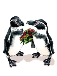 Anniversary Penguins on White