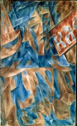Lady in a Cafe - Cubist Composition