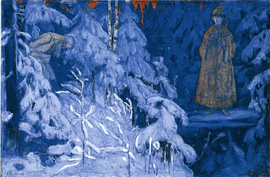 Ivan Susanin receives a vision of Mikhail Fyodorovich