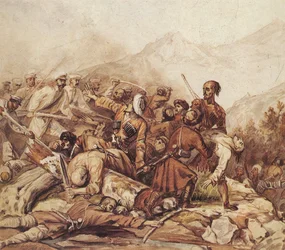 The Battle of the Valerik River on July 11, 1840
