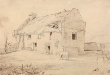 Cottage with Grazing Horses
