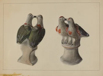 Chalkware Lovebirds, c.1937