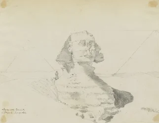Sphinx with Pyramids of Giza, Egypt