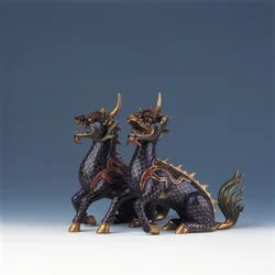 A Pair of Seated Qilin