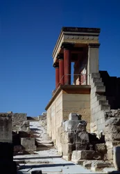 Minoan Art: View of the North Entrance of the Palace of King Minos in Knossos
