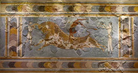 Bull Leaping Fresco (detail)