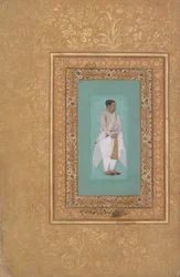 recto: Portrait of Raja Suraj Singh Rathor, verso: Page of Calligraphy..., recto: late 16th century