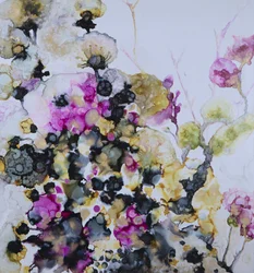 Pink Gold Abstract Blooms