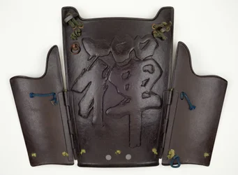 Breastplate and Two Sideplates of a Hinged Five-Section Yukinoshita-do Style Armour, with Embossed Design of the Character for 