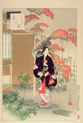 Tea Ceremony: A Woman of the Hoei Era, from the series 
