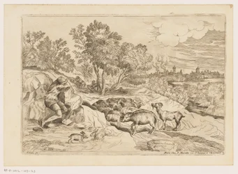 Landscape with Three Resting Shepherds and a Flock (Landscapes after Titian)