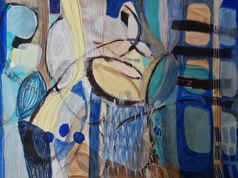 Abstract Blue Yellow Flow