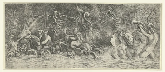 Sea Gods on a Triumphal Chariot Pulled by Mythical Creatures