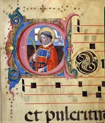 Historiated Initial with St. Lawrence, from a Psalter