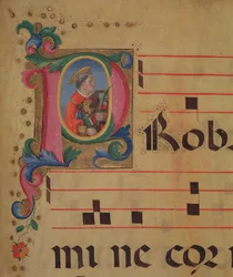 Historiated initial P with St. Lawrence, from a psalter