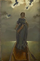 The boat woman Baroness Marie Spaun at Gmundner See