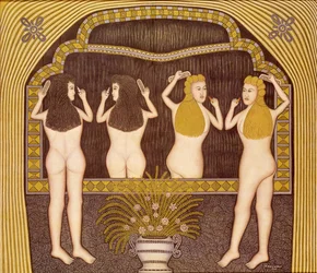 Two Women in Front of a Mirror