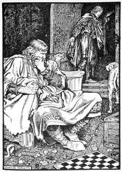 King Canute and Earl Ulf quarrel over chess, Roskilde, Denmark, 1026 1913