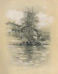 River Dwelling at Srinagar, 1903