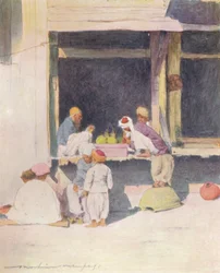 A Bazaar at Peshawur, 1905