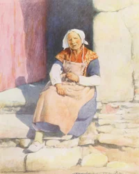 On the Steps of the Mill House, Pont-Aven