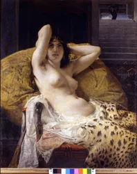 Cleopatra. Painting by Mosè Bianchi. 19th century. Milan Civica raccolta d