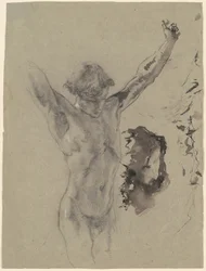 Study of the Figure and Head of Christ in Christ on the Cross and Mary Magdalene