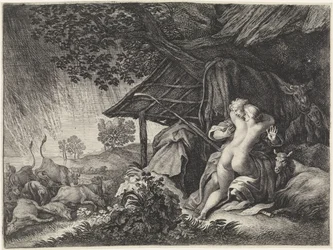 Shepherd and Shepherdess Sheltering from a Storm
