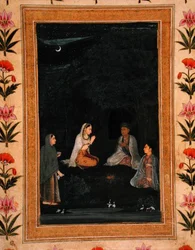 Lady visiting an ashram at night, from the Small Clive Album