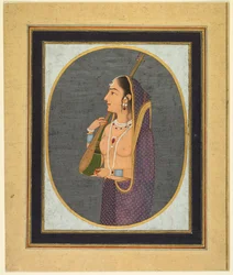 Court Lady Singing and Playing the Vina