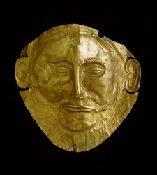 Funerary Mask in Mycenaean Gold