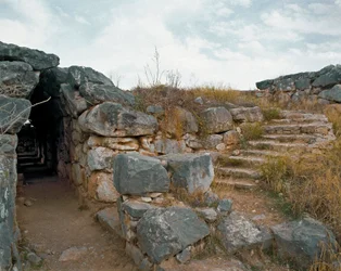 Mycenaean Art: Covered Passage of the Mycenaean Citadel, Tiryns