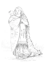 Native American Woman and Baby