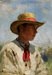 Study of a Young Boy in a Straw Hat