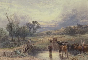 Landscape with Cattle and Bridge