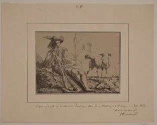 Seated Hunter and a Dog