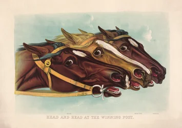 Head and Head at the Winning Post by Currier & Ives