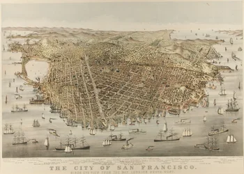 The City of San Francisco - Bird’s Eye View from the Bay, Looking Southwest