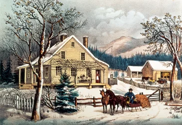 The Old Farm House, pub. by Currier & Ives