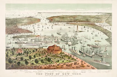 The Port of New York by Currier & Ives